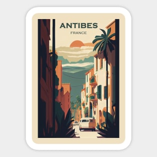 Antibes Streets Travel Poster Sticker